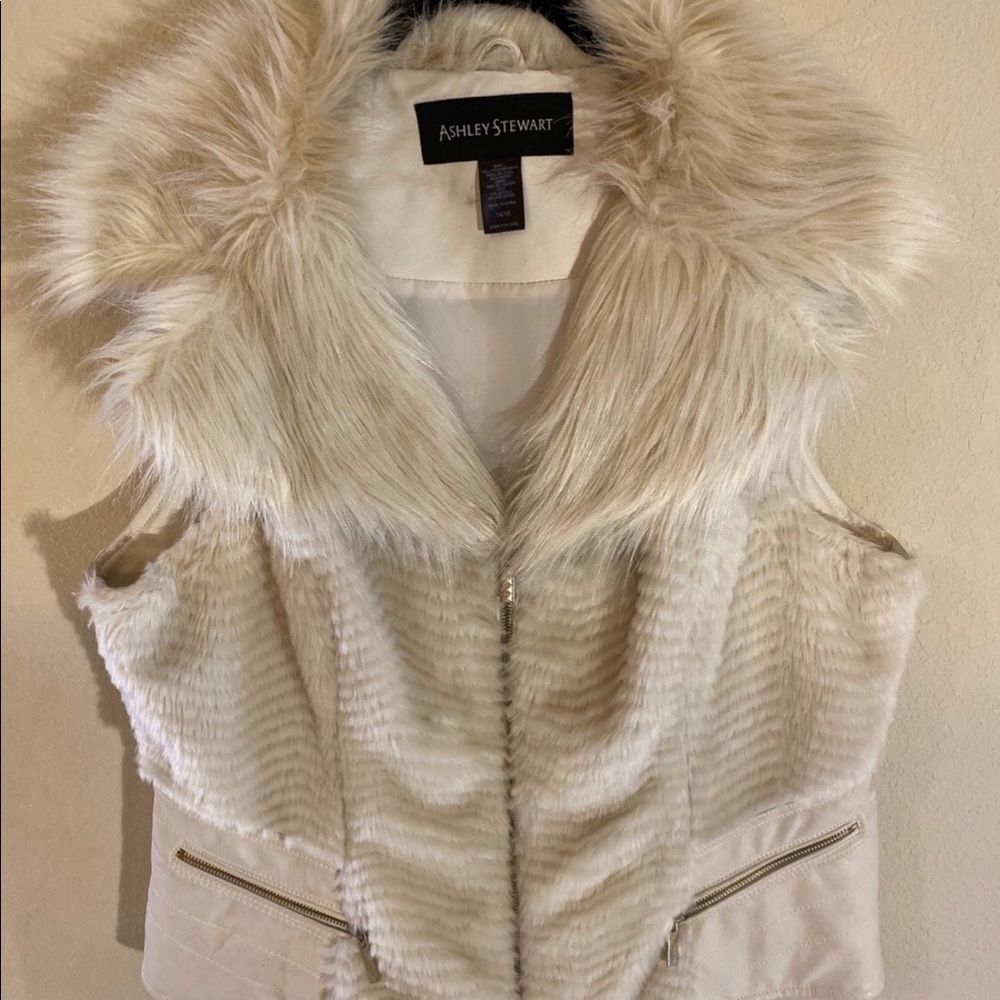 Faux Fur / Faux Leather Ashley Stewart Vest